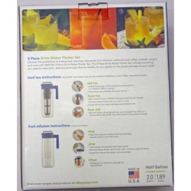 Takeya 4 Piece Drink Maker Pitcher Set (Blue)
