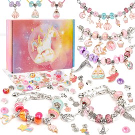 Konoz Gifts for Girls, Craft Set Children from 6 Years, Make Your Own Bracelets Children, Jewellery Making Set, Birthday Gift for Children 4-12 Years