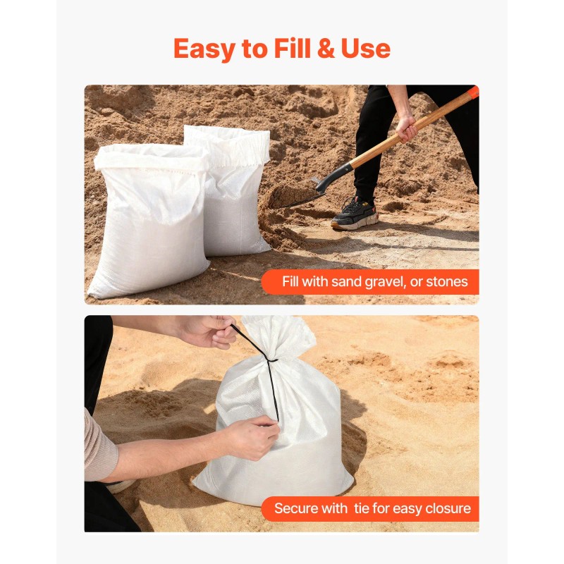 100 Packs Heavy Duty 16 X 26 Woven Polypropylene Sandbags