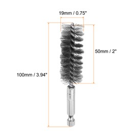 HARFINGTON 6Pcs Stainless Steel Bore Brush 19mm Dia 4" Long Cleaning Twisted Wire Brush with Handle 1/4" Hex Shank for Tubes, Ports, Bearings