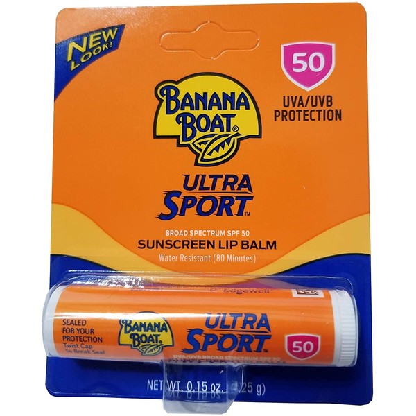 Banana Boat Sport Spf 50 Sunscreen Lip Balm .15 Oz (Pack Of 12)