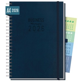 Häfft® Business Timer 2026 A4 Maxi "Night Blue" 1 Week 2 Pages - XL Diary Weekly Planner Weekly Calendar Organiser Appointment Calendar Sustainable & Climate Friendly