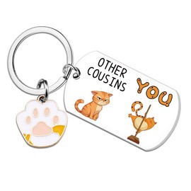 UVIBEW Cousins Gift for Women Men Funny Things for Christmas for Teen Girls Funny Keychain Girl Stocking Stuffers Cousin Birthday Gift for Women Teen Girls