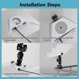 Starlink Mini Pole Clamp Mount, Angle Adjustable Clamp Mounting Bracket for Starlink Mini Satellite, Easy to Install, Starlink Mini Bracket for Boat RV Auto