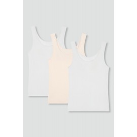 JAJU [JAJU] Women's Cotton Tank Top 3-Pack_White