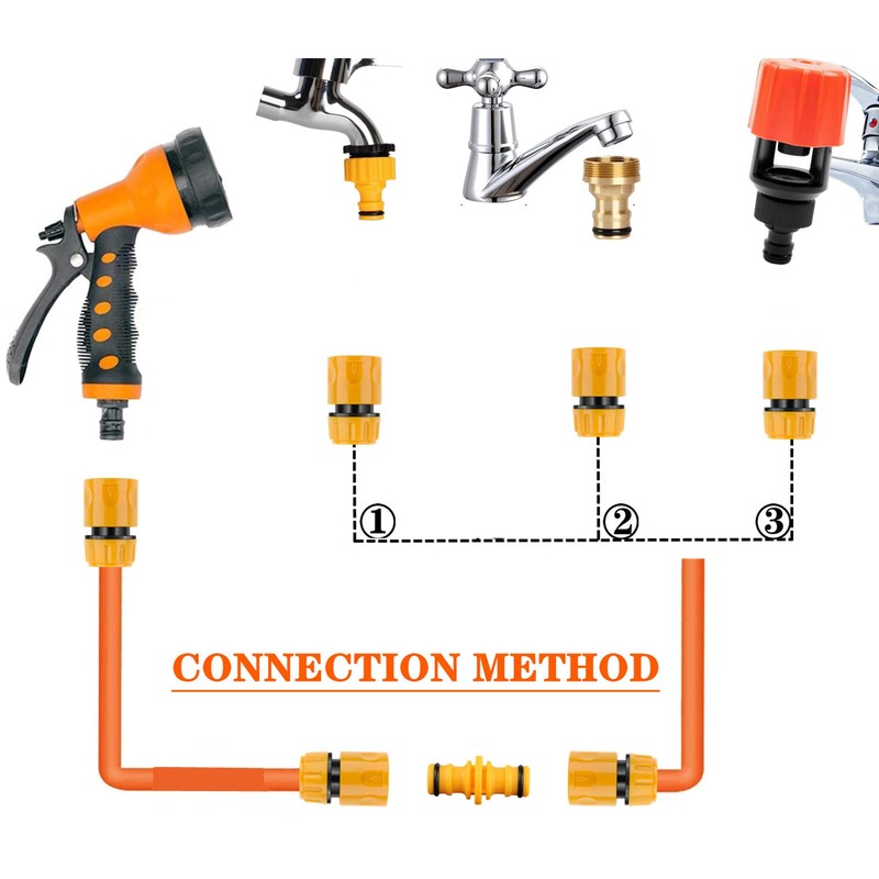 Hose Fitting Double Male Hose Connectors and 2PCS End Quick