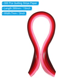 PATIKIL 390 x 7 mm Quilling Paper Strips Paper Quilling, 300 Pieces Origami Froebel Star Paper Strips Set for Art, DIY, Handmade, Christmas, Gradient Red