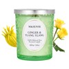 M&SENSE Ginger YlangYlang Candle, Wooden Wick Scented Candle Gifts for