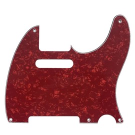 KAISH American Vintage 5 Hole Tele Pickguard TL Guitar Pick Guard Scratch Plate for Tele/Telecaster Red Pearl