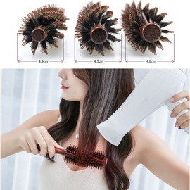 Round Brush for Blow-Drying, Styling Brush with Nylon Bristles, Hair Brush for Short to Medium Hair, Straightening, Curling, Adding Hair Volume and Shine (Large)