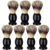 7Pcs Men Shaving Brushes Wood Handle, Professional Salon Tools Hand