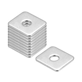 sourcing map Square Washer, 10pcs M3x10x10x1mm 304 Stainless Steel Square Plate Washers Flat Pad Spacer Gasket for Hardware Fastener