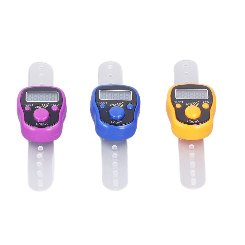 6 Pcs Electronic Finger Counter Portable Lightweight Adjustable Ring Clicker