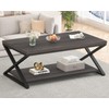 HSH Gray Coffee Table for Living Room, Minimalist Rectangle Center