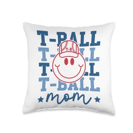 Tball Mom - Baseball Essentials Mama Game Day T-Ball Apparel Throw Pillow