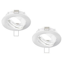 ledscom.de 2 pcs. recessed Ceiling Frame CIRC, Round, swivelling, White Glossy