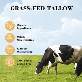 Beef Tallow for Skin, Beef Tallow and Honey Balm, Natural Tallow Face Moisturizer, Grass Fed Organic Tallow Face Cream Moisturizer Body Lotion Skin Care for Sensitive Skin - 4.2 oz