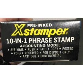 Xstamper  10 in 1 Phrase Stamp- #81013, Accounting Model- BLUE  INK
