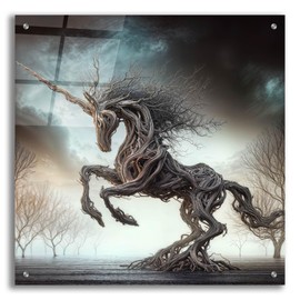 Epic Art 'Driftwood Unicorn' by KIR.DART Acrylic Glass Wall Art, 24" x 24"