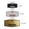 Fancy Trash Sign (Brushed Silver) - Medium (1 Pack)