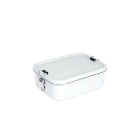 Lifeventure Stainless Steel Lunch Box; Mess Tin Container for Food, Light Grey