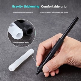 Silicone Pen Grip Holder Pen Stand Holder Compatible for Wacom Pro Pen 3 PTK470, PTK670 ，PTK870 Ergonomic Tablet Pen Protective Sleeve, Stylus Pens Accessoriesc (Black) (Black)