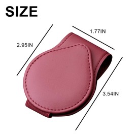 Mandark Magnetic Sunglass Holder for Car Visor, Leather Vehicle Eyeglass Hanger Clip, Automotive Interior Ticket Card Glasses Organizer Clamp Accessories, Universal for SUV, Sedan, Truck(Wine Red)