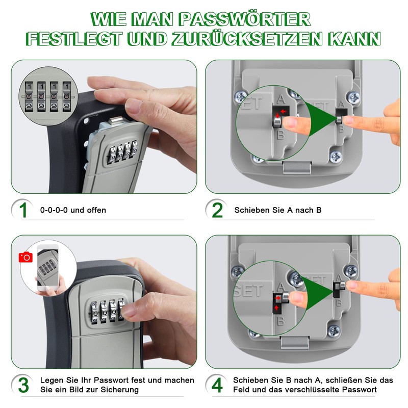 Diyife Key Safe with 4-Digit Combination Code, Waterproof, High Performance