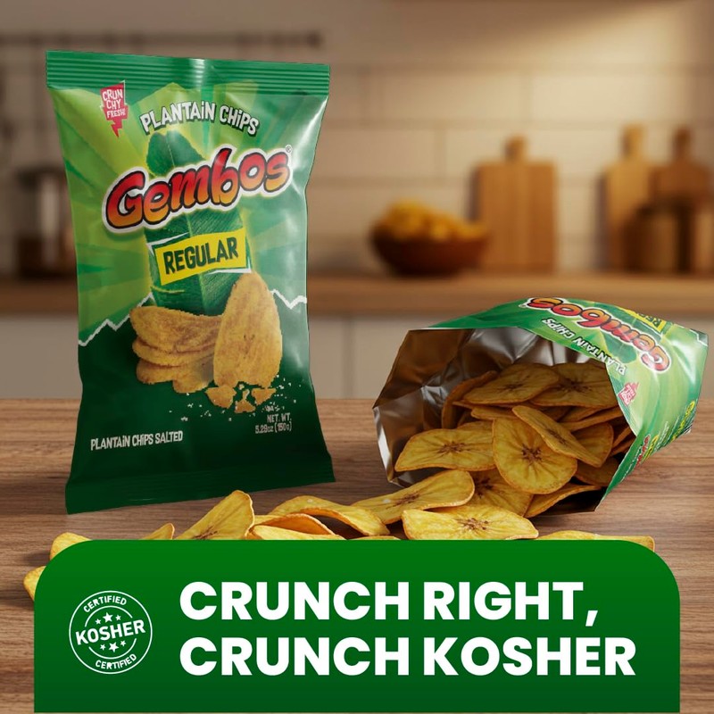 Gembos Plantain Chips Salty Snack Pack - Delicious Vegan Chips