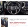 MEWANT DIY Black Brown Artificial Leather Steering Wheel Wrap for