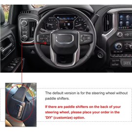 MEWANT DIY Black Brown Artificial Leather Steering Wheel Wrap for GMC Sierra 1500 Sierra 1500 Limited 2500 3500 Yukon XL