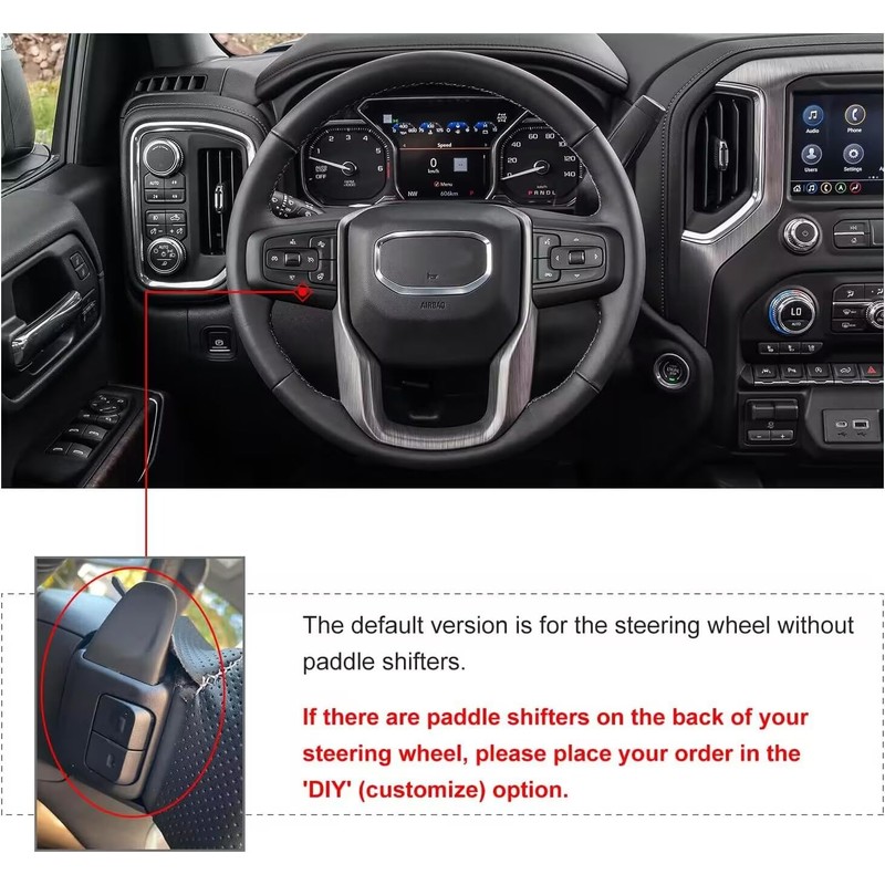 MEWANT DIY Black Brown Artificial Leather Steering Wheel Wrap for