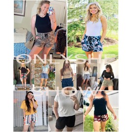 ONLYSHE Womens ShortsLadies Plus Size Shorts Comfy Drawstring Casual Elastic Waist Summer Lounge Beach Athletic Shorts with Pockets Cornflower 3XL