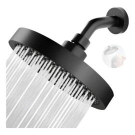 Cabezal De Ducha Regadera Alta Presión Para Baño Redonda,YHDZSW Ducha Regadera De Lujo Tipo Lluvia Color Negro