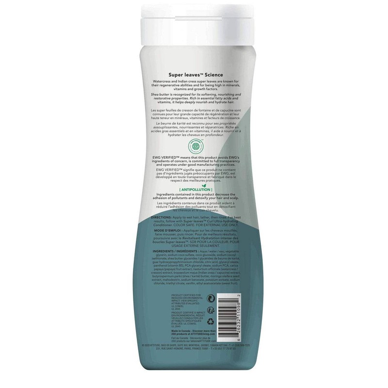 Attitude Super Leaves Curl Ultra-Hydrating Shampoo Shea Butter 473mL