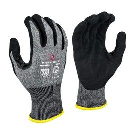 Radians Unisex Touchscreen Cut Level A9 Sandy Foam Nitrile Coated Cut Resistant Work Glove - Gray Shell/Black Palm, Standard Size 2X
