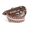 ARIAT Youth Girls Floral Lace Inset Studded Belt, Brown/Pink, 20
