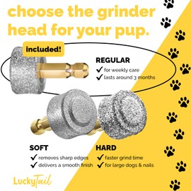 LuckyTail - Dog Nail Grinder - Regular - Replacement Head - For Small, Medium & Large Dogs - Premium Quality - Diamond Tip Drill Bit - Professional Dog Nail Trimmers - Grooming Tool kit - 1 Pack