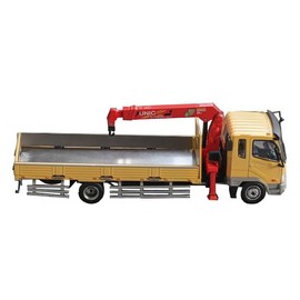 Gaincope Products KS082-489 1/64 Mitsubishi Fuso Fighter (1024) / Crane Included, Yellow (Accessories: Cement Pipe/Wooden Box), Finished Product