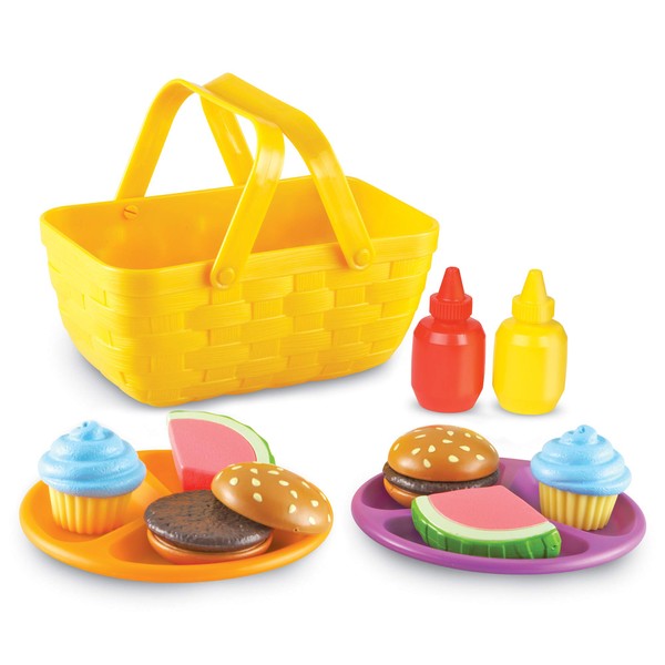 Learning Resources New Sprouts Picnic Set - 15 Pieces, Ages 18+ months, Pretend Play Food for Toddlers, Kitchen Play Toys for Kids