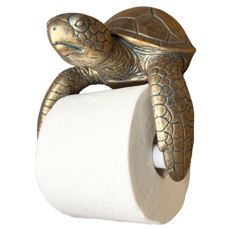 Sea Turtle Wall Mount Toilet Paper Roll Holder Rustic Nautical