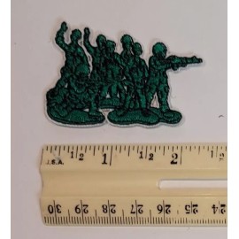 Green Toy Army Men 2¼"× 1½" Embroidered Patch Sew Or Iron On USMC Military Army