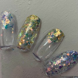 Nail Art Supplies Sequin Nail Glitter Gold Eye (WA65DE8) / 네일아트재료 스팽글 네일글리터 골드아이 (WA65DE8)