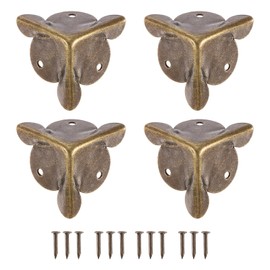 QUARKZMAN Box Edge Guards, 19 mm Decorative Box Corner Protector, Corner Protection, Vintage Dust Edges with Screws, Bronze (Pack of 24)
