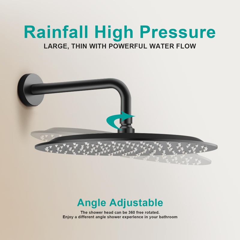 AULEEND All Metal Rain Shower Head - Heavy Duty Stainless
