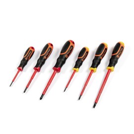 TACTIX VDE Screwdriver Set 6-Piece Phillips Slotted GS Tested up to 1000 V