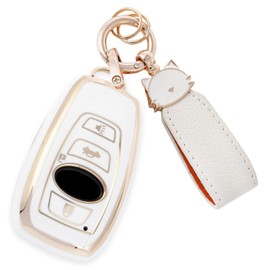 ZANEKO Key Case Compatible Subaru Forester Flevogue Legacy B4 Key Cover Impreza G4 WRX S4 STI XV Outback BRZ Sumapita-kun (Cat, White), white