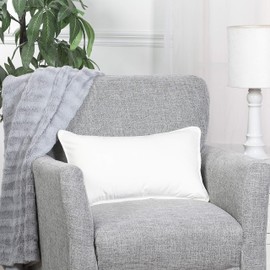 Home Beyond & HB design 2-Pack Velvet Throw Pillow Covers, Ultra Soft Decorative Solid Cushion Covers for Couch Sofa Bed, (12 x 20 Inches, Creamy White)