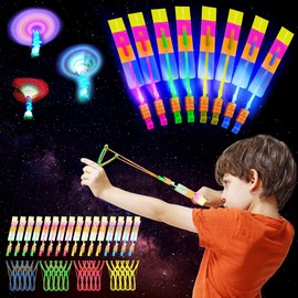 Sprinlot LED Light Toy Party Items, Pack of 20 Light Toys Slingshot, LED Light Night Helicopter, Slingshot Party Bag Children's Birthday Party Bag