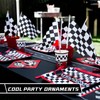 30Pcs Checkered Black and White Racing Stick Flag Small Mini